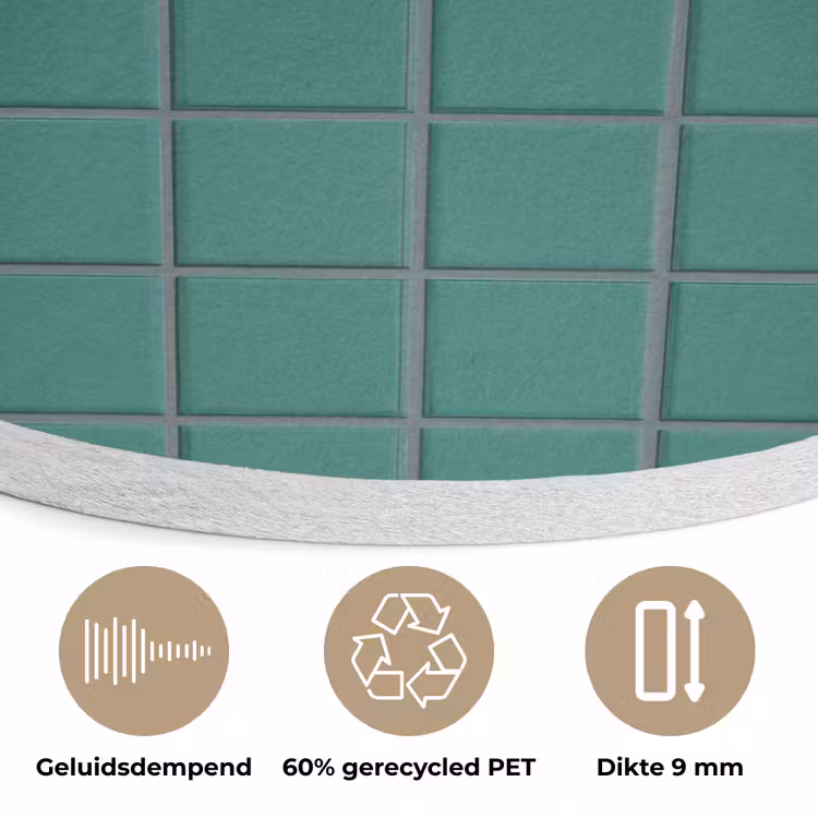 Patroon - Patroon - Smaragd Akoestische PET Vilt - Rond klein 838 -closeup_NL