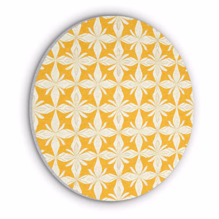 Patroon - Retro - Geel Akoestische PET Vilt - Rond klein 838 -3d