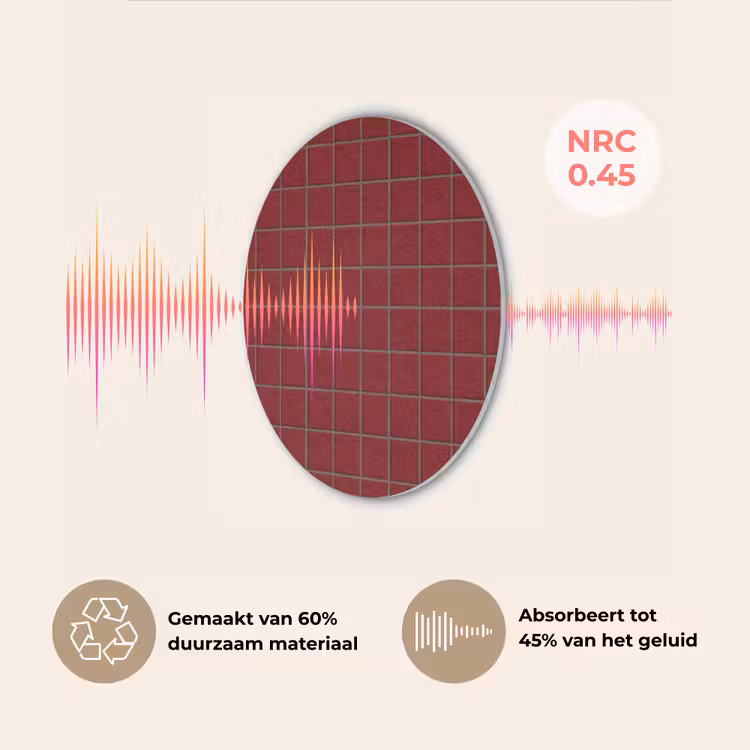 Patroon - Tegels - Burgundy Akoestische PET Vilt - Rond klein 838 -USP_NL