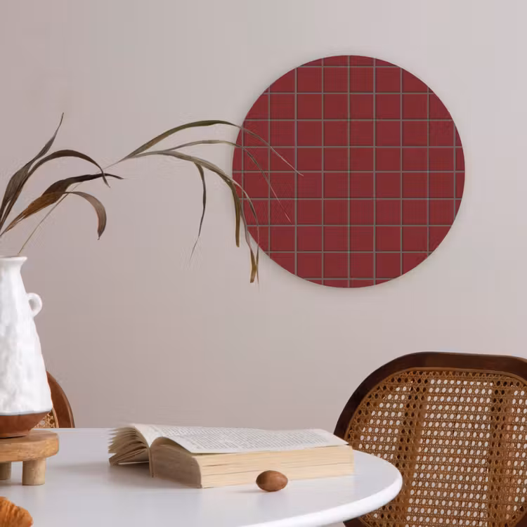 Patroon - Tegels - Burgundy Akoestische PET Vilt - Rond klein 838 -sfeer3
