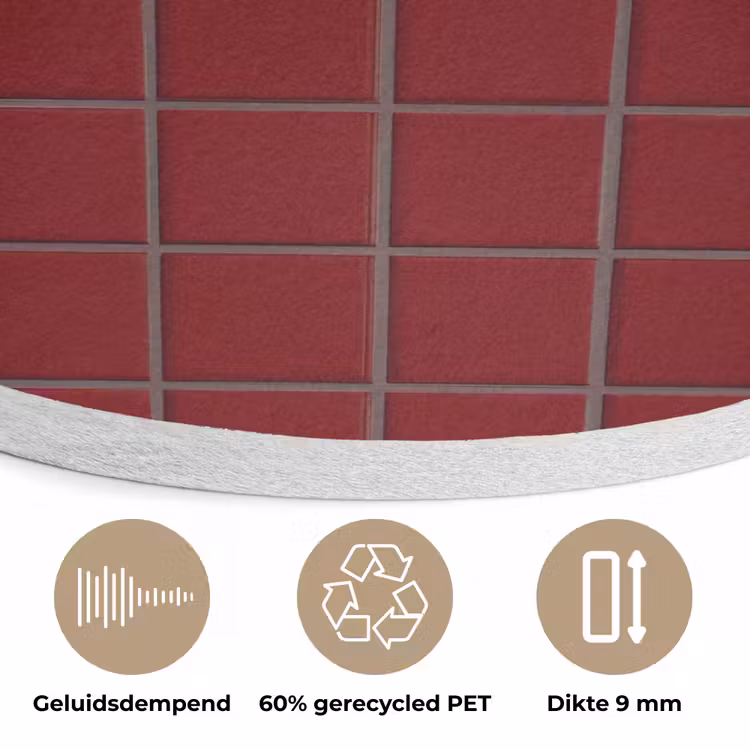 Patroon - Tegels - Burgundy Akoestische PET Vilt - Rond klein 838 -closeup_NL