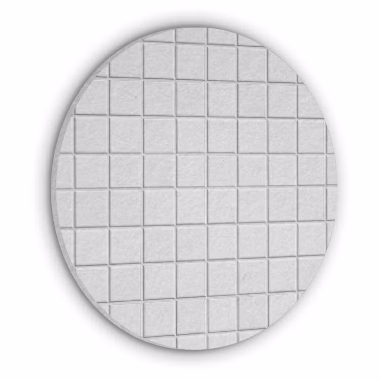 Patroon - Tegels - Grijs - Wit Akoestische PET Vilt - Rond klein 838 -3d
