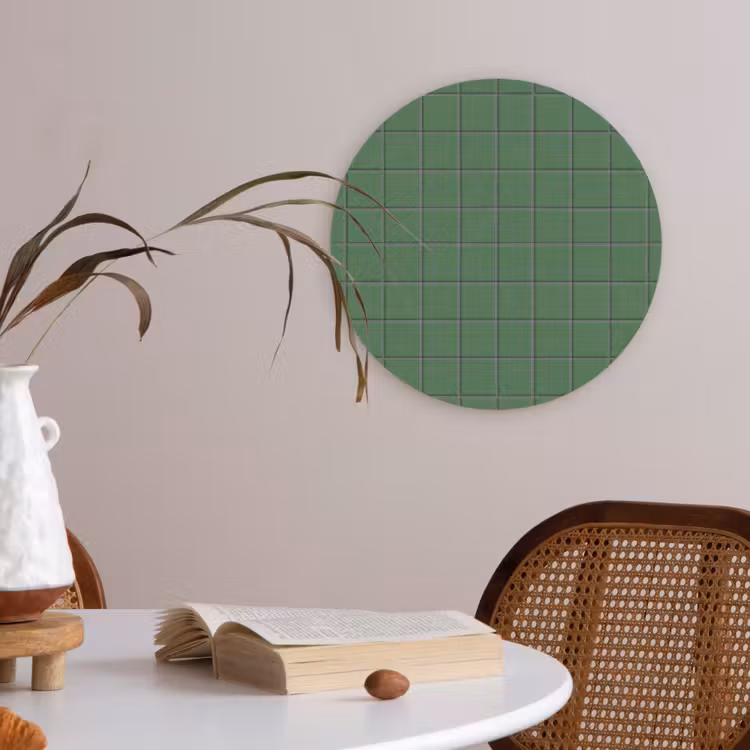 Patroon - Tegels - Groen Akoestische PET Vilt - Rond klein 838 -sfeer3