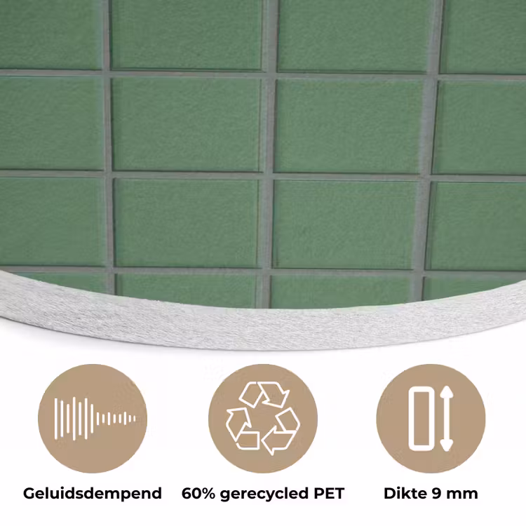 Patroon - Tegels - Groen Akoestische PET Vilt - Rond klein 838 -closeup_NL