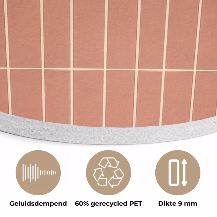 Patroon - Tegels - Terracotta Akoestische PET Vilt - Rond klein 838 -closeup_NL