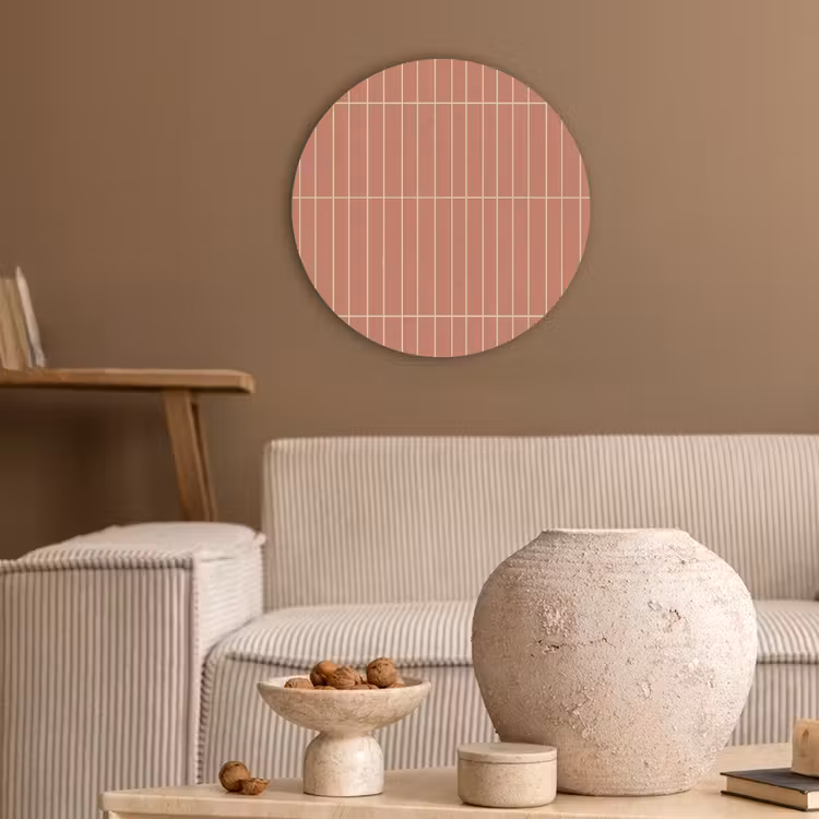 Patroon - Tegels - Terracotta Akoestische PET Vilt - Rond klein 838 -sfeer1