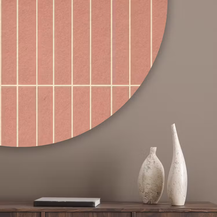 Patroon - Tegels - Terracotta Akoestische PET Vilt - Rond klein 838 -sfeer5_closeup