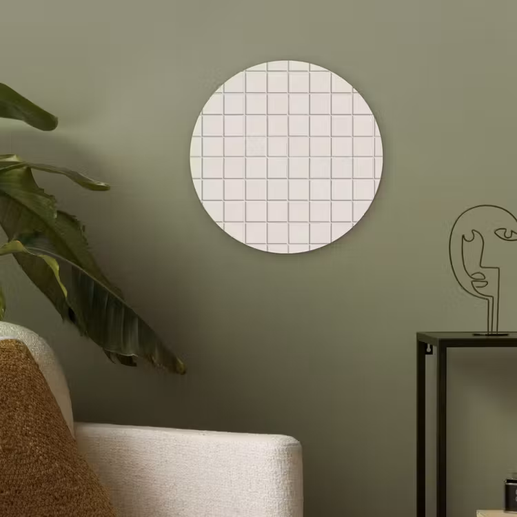 Patroon - Tegels - Wit Akoestische PET Vilt - Rond klein 838 -sfeer2