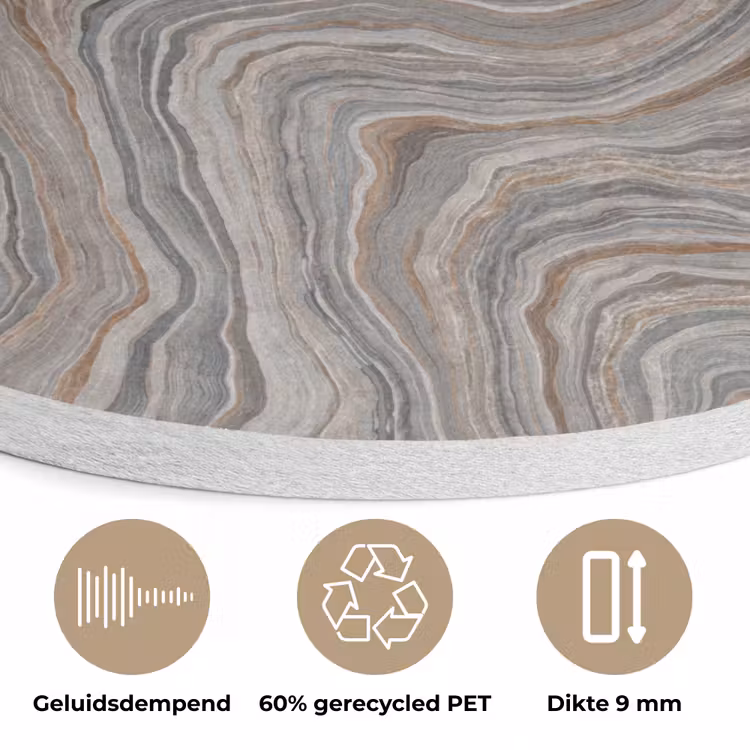 Patroon - Textuur - Grijs Akoestische PET Vilt - Rond klein 838 -closeup_NL