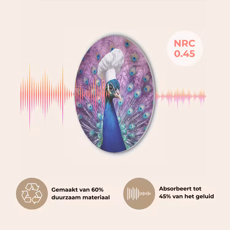 Pauw - Koksmuts - Cool - Paars Akoestische PET Vilt - Rond klein -USP_NL