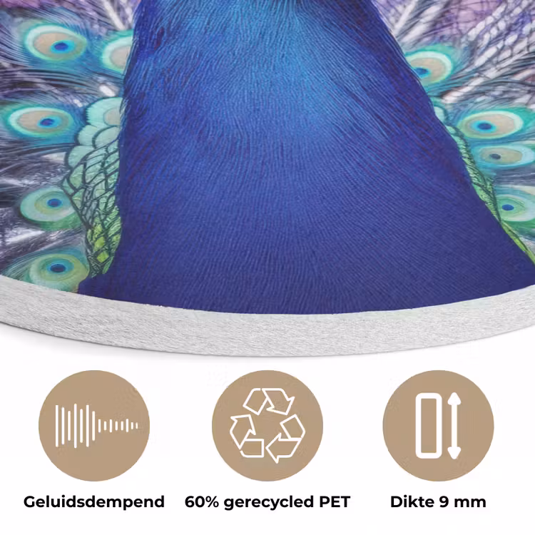 Pauw - Koksmuts - Cool - Paars Akoestische PET Vilt - Rond klein -closeup_NL