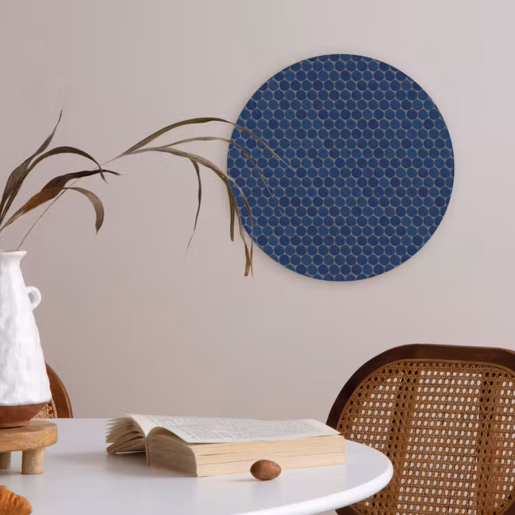 Penny - Mozaïek - Donkerblauw Akoestische PET Vilt - Rond klein 838 -sfeer3