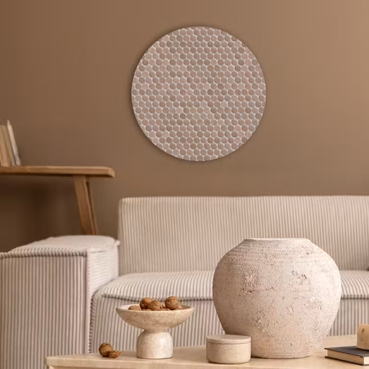 Penny - Mozaïek - Oudroze - Terracotta Akoestische PET Vilt - Rond klein 838 -sfeer1
