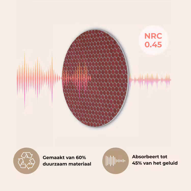 Penny - Mozaïek - Rond - Rood Akoestische PET Vilt - Rond klein 838 -USP_NL