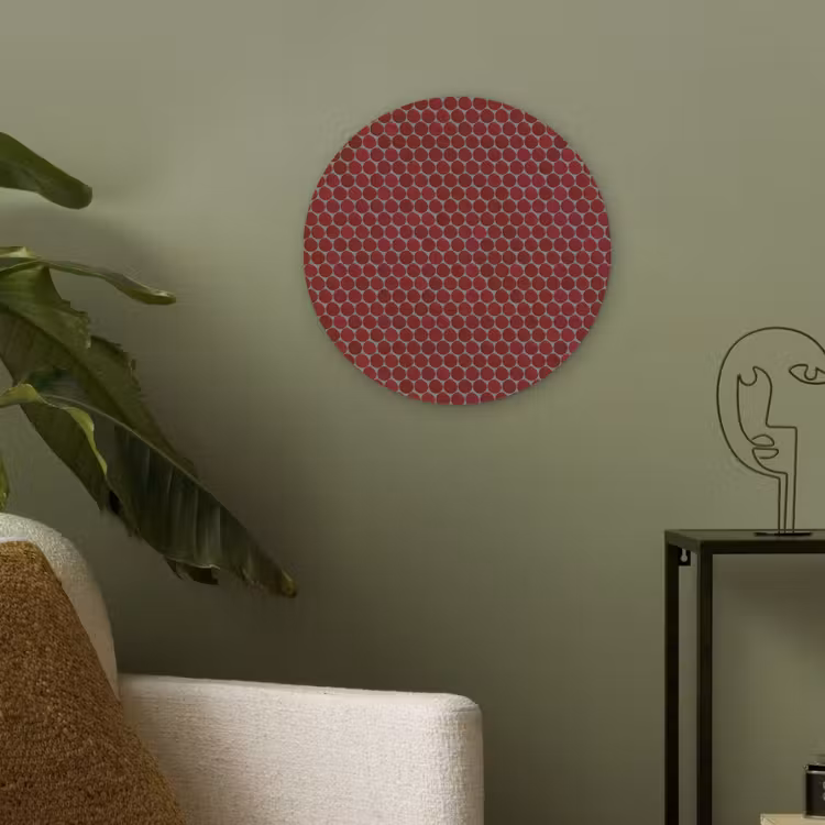 Penny - Mozaïek - Rond - Rood Akoestische PET Vilt - Rond klein 838 -sfeer2