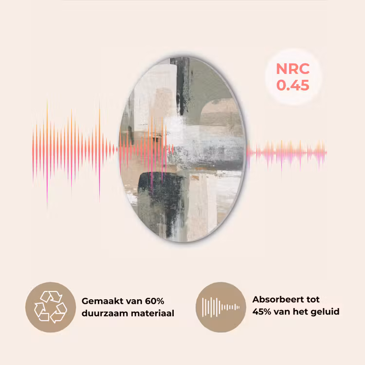Penseelstreken - Abstract - Aardetinten Akoestische PET Vilt - Rond klein -USP_NL