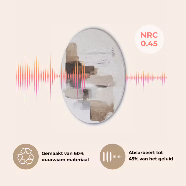 Penseelstreken - Balans - Beige - Bruin Akoestische PET Vilt - Rond klein -USP_NL