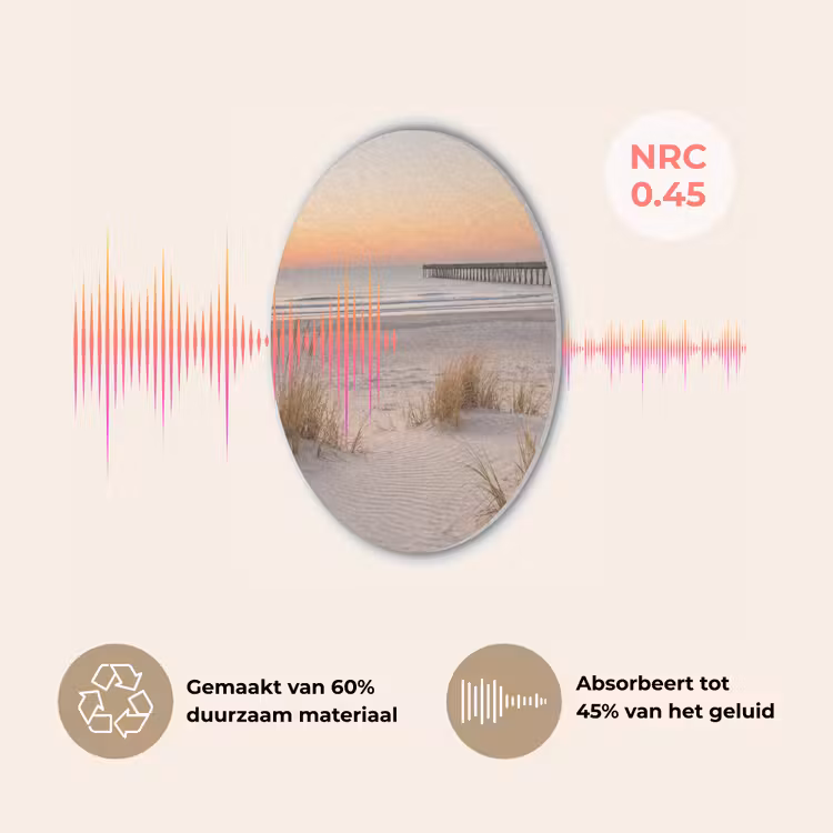 Pier - Zonsondergang - Strand Akoestische PET Vilt - Rond klein -USP_NL