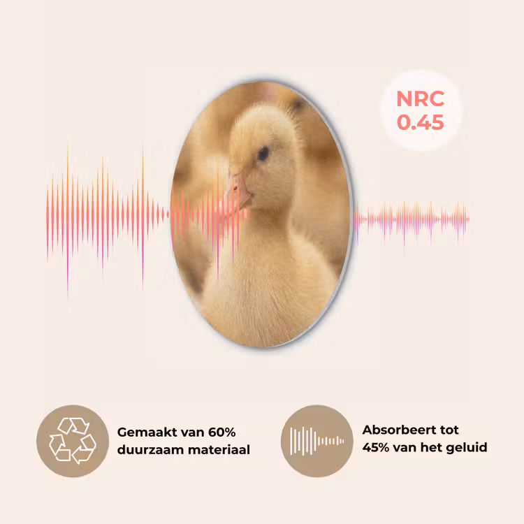Pijltje - Eend - Natuur - Geel Akoestische PET Vilt - Rond klein -USP_NL