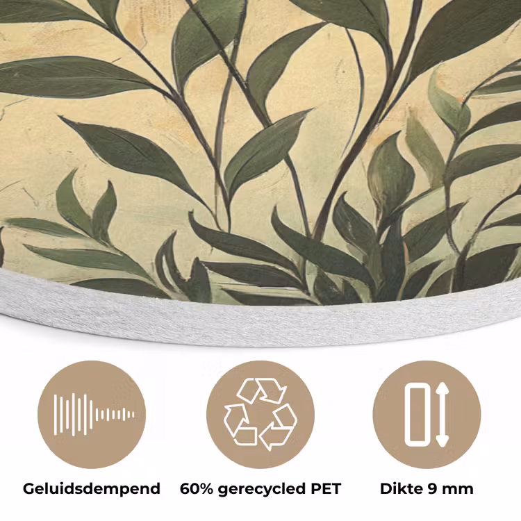 Plant - Bloemen - Wit Akoestische PET Vilt - Rond klein -closeup_NL