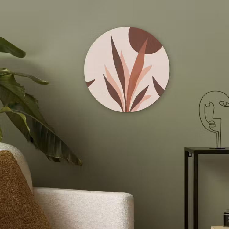 Planten - Abstract - Natuur - Bruin Akoestische PET Vilt - Rond klein -sfeer2