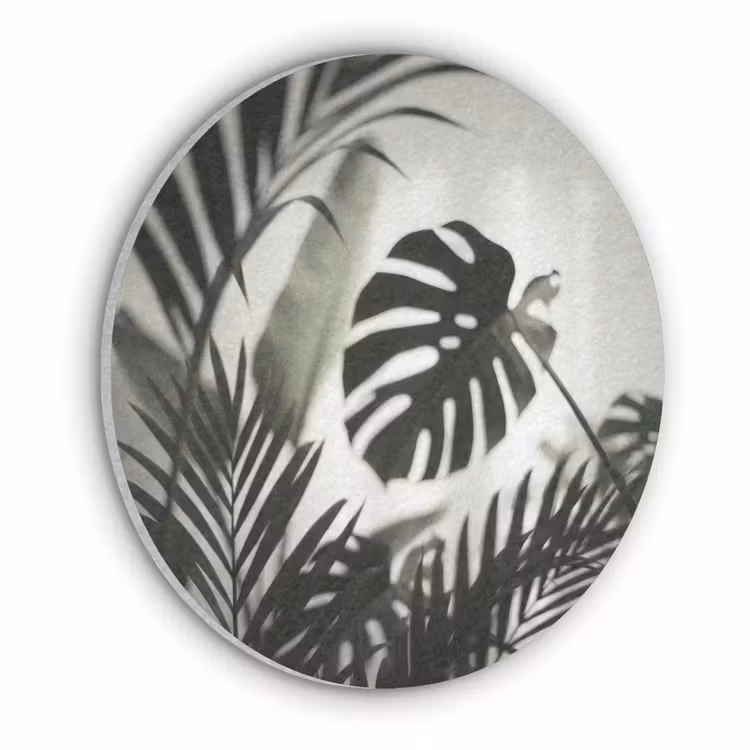 Planten - Bladeren - Natuur - Minimalistisch - Groen Akoestische PET Vilt - Rond klein -3d