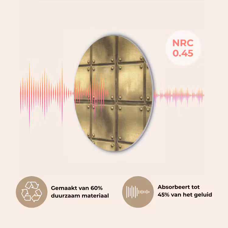 Platen - Industrieel - Stoer - Goud Akoestische PET Vilt - Rond klein 838 -USP_NL