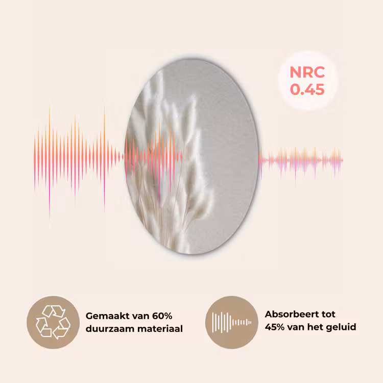 Pluimen - Beige - Minimalistisch Akoestische PET Vilt - Rond klein -USP_NL