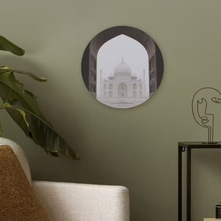 Poort - Symmetrische koepel - Minaretten - Moskee Akoestische PET Vilt - Rond klein -sfeer2