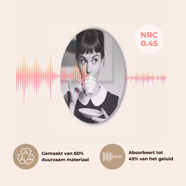 Portret - Thee - Vrouw Akoestische PET Vilt - Rond klein -USP_NL