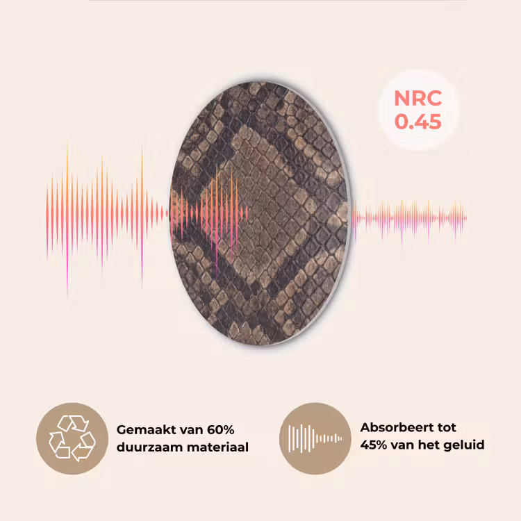 Python - Schubben - Brons Akoestische PET Vilt - Rond klein -USP_NL