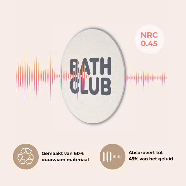 Quote - Grijs - Wit Akoestische PET Vilt - Rond klein -USP_NL