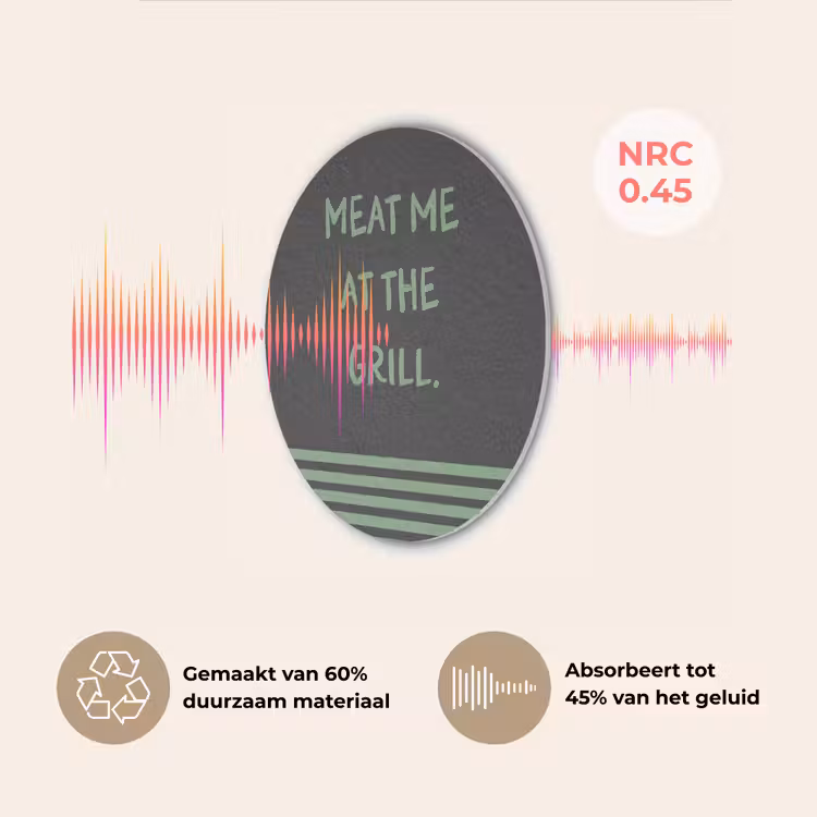 Quote - Groen - Grill - Zomer Akoestische PET Vilt - Rond klein -USP_NL