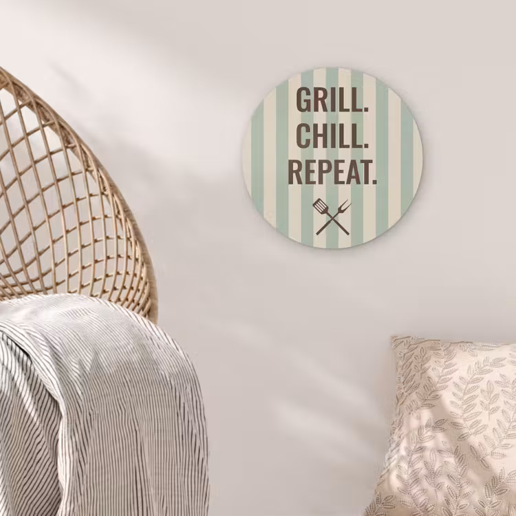 Quote - Strepen - Grill Akoestische PET Vilt - Rond klein -sfeer4