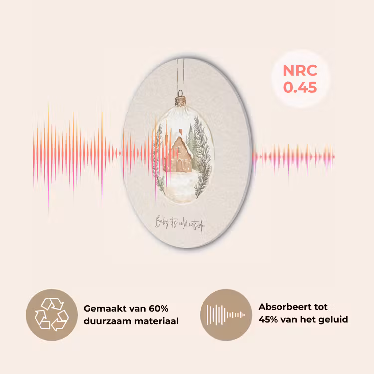 Quote - Winter - Kerst - Beige - Kerstbal Akoestische PET Vilt - Rond klein -USP_NL