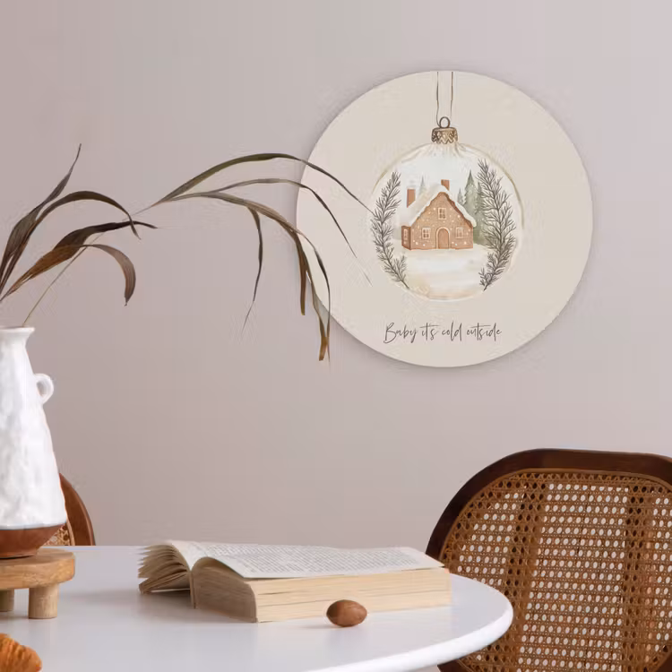 Quote - Winter - Kerst - Beige - Kerstbal Akoestische PET Vilt - Rond klein -sfeer3