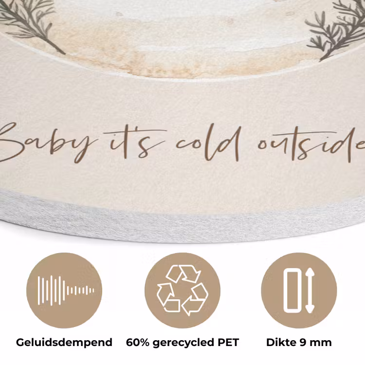 Quote - Winter - Kerst - Beige - Kerstbal Akoestische PET Vilt - Rond klein -closeup_NL