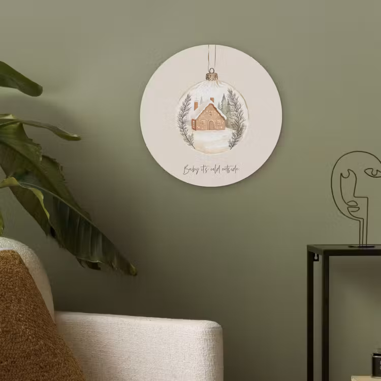 Quote - Winter - Kerst - Beige - Kerstbal Akoestische PET Vilt - Rond klein -sfeer2