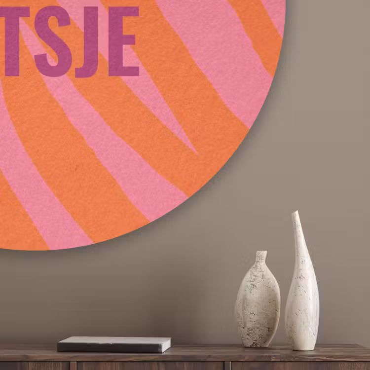 Quote - Zomer - Roze Akoestische PET Vilt - Rond klein -sfeer5_closeup