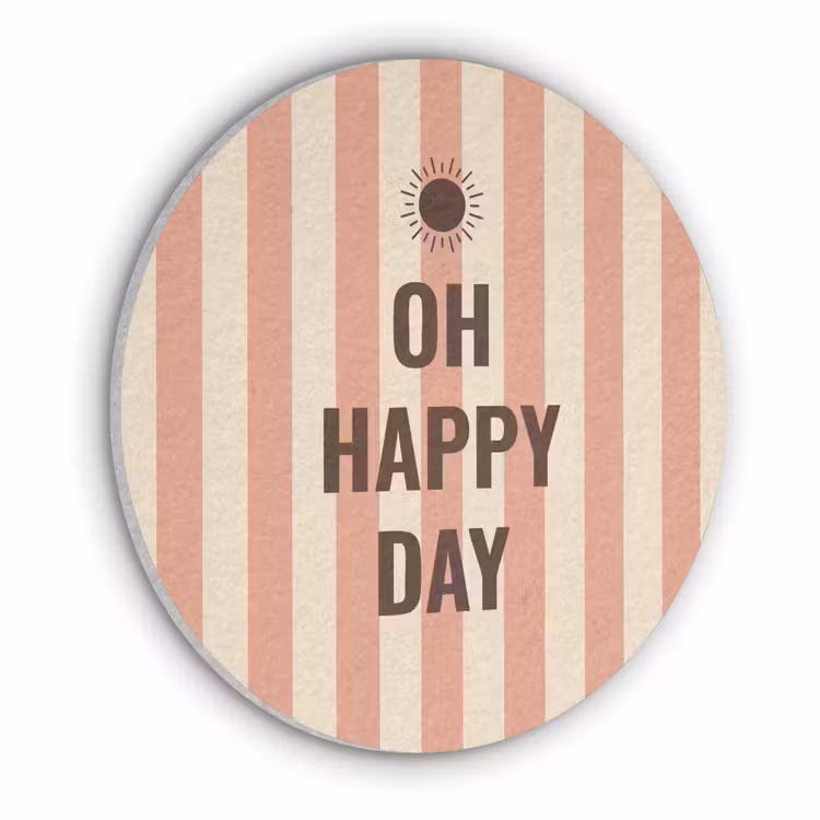 Quote - Zomer - Strepen Akoestische PET Vilt - Rond klein -3d