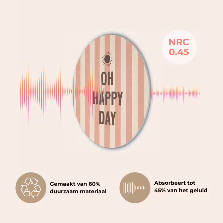 Quote - Zomer - Strepen Akoestische PET Vilt - Rond klein -USP_NL
