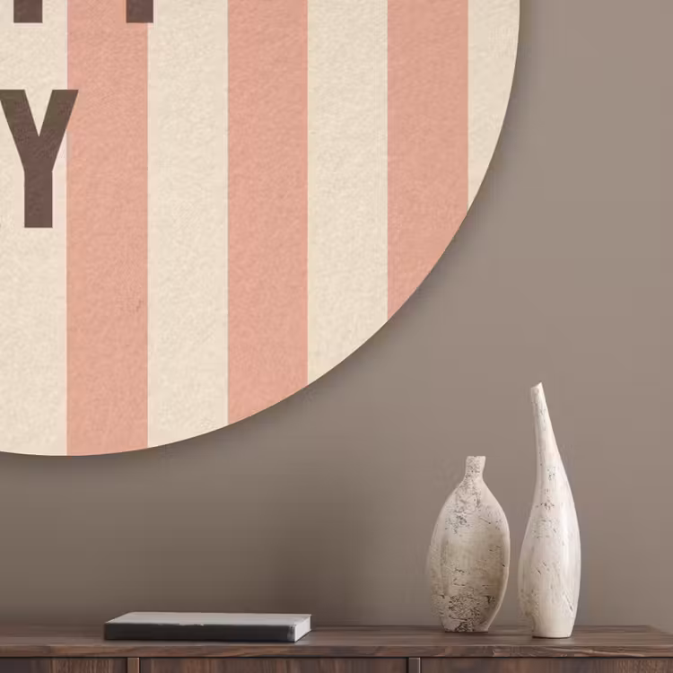 Quote - Zomer - Strepen Akoestische PET Vilt - Rond klein -sfeer5_closeup