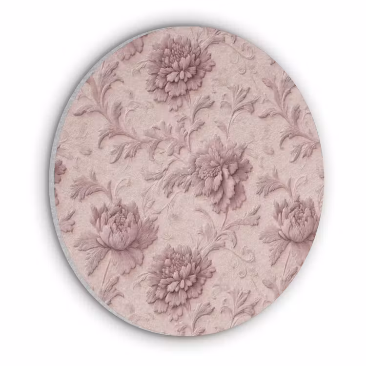 Reliëf - Pioenrozen - Roze Akoestische PET Vilt - Rond klein 838 -3d