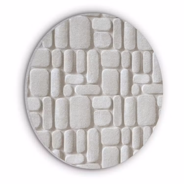 Reliëf - Structuur - Wit Akoestische PET Vilt - Rond klein 838 -3d