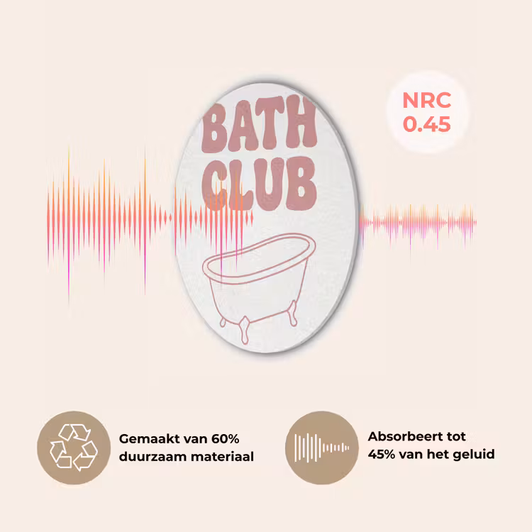 Retro - Bad - Roze Akoestische PET Vilt - Rond klein -USP_NL