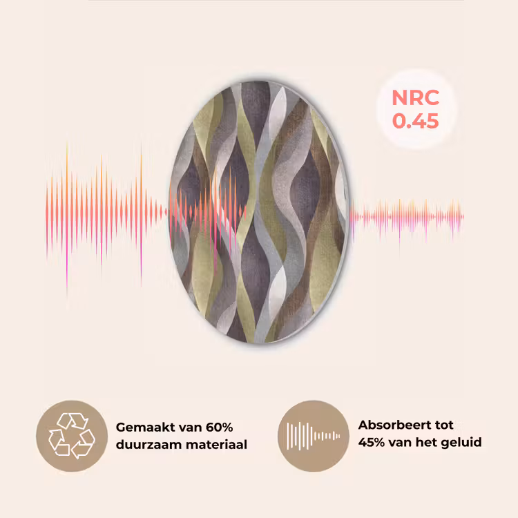 Retro - Banen - Kleurrijk Akoestische PET Vilt - Rond klein 838 -USP_NL