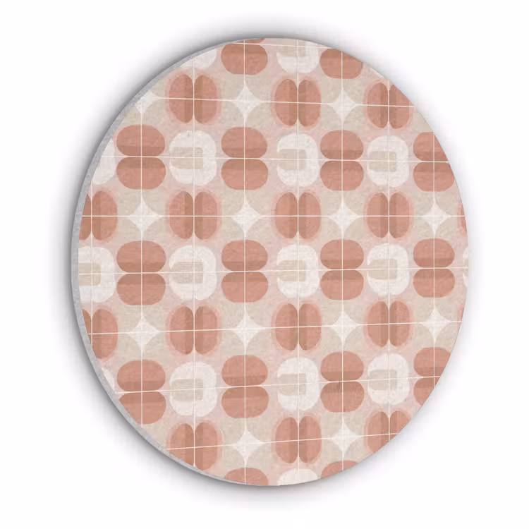 Retro - Klassiek - Roze Akoestische PET Vilt - Rond klein 838 -3d