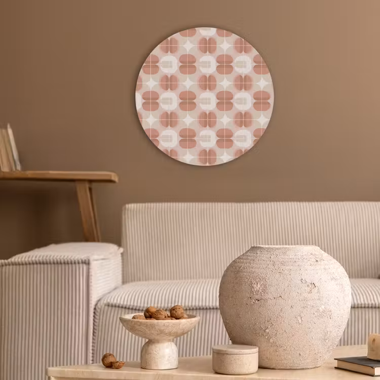 Retro - Klassiek - Roze Akoestische PET Vilt - Rond klein 838 -sfeer1