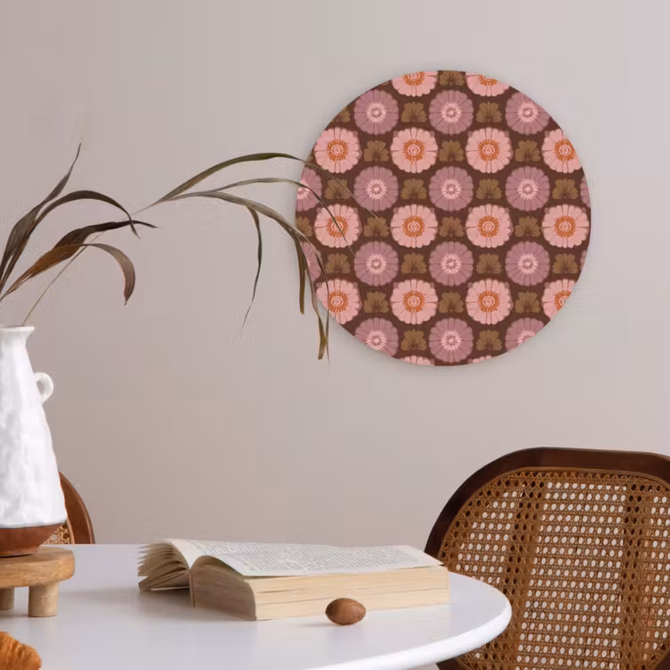 Retro - Madelief - Roze Akoestische PET Vilt - Rond klein 838 -sfeer3