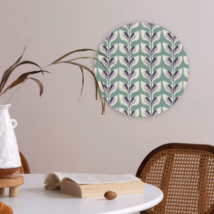 Retro - Modern - Groen Akoestische PET Vilt - Rond klein 838 -sfeer3